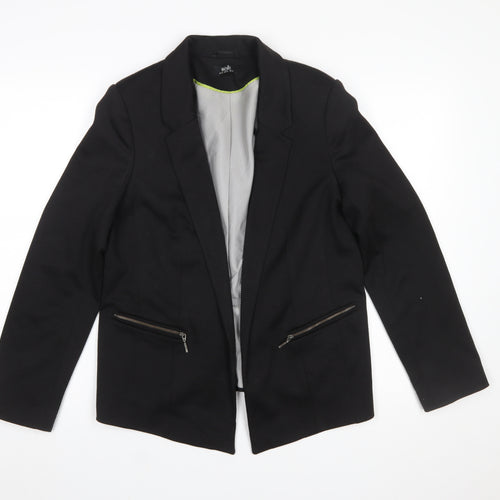 Wallis Women's Black Classic Blazer UK 12 Tailored Single Breasted Jacket
