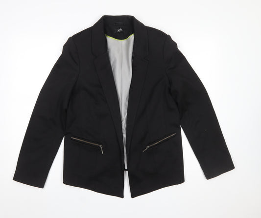 Wallis Women's Black Classic Blazer UK 12 Tailored Single Breasted Jacket