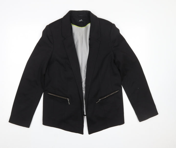 Wallis Women's Black Classic Blazer UK 12 Tailored Single Breasted Jacket