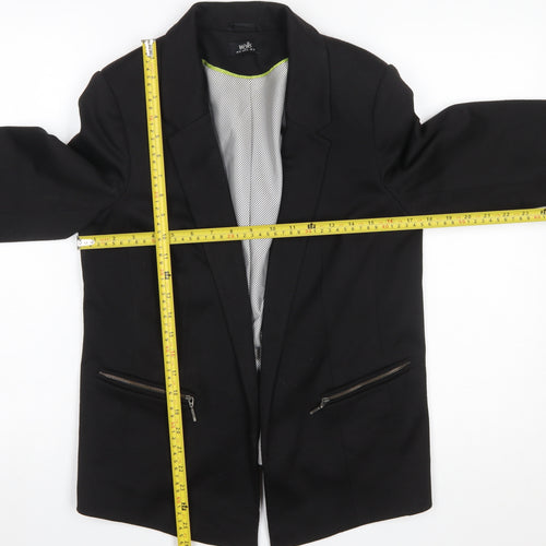 Wallis Women's Black Classic Blazer UK 12 Tailored Single Breasted Jacket