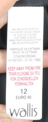 Wallis Women's Black Classic Blazer UK 12 Tailored Single Breasted Jacket