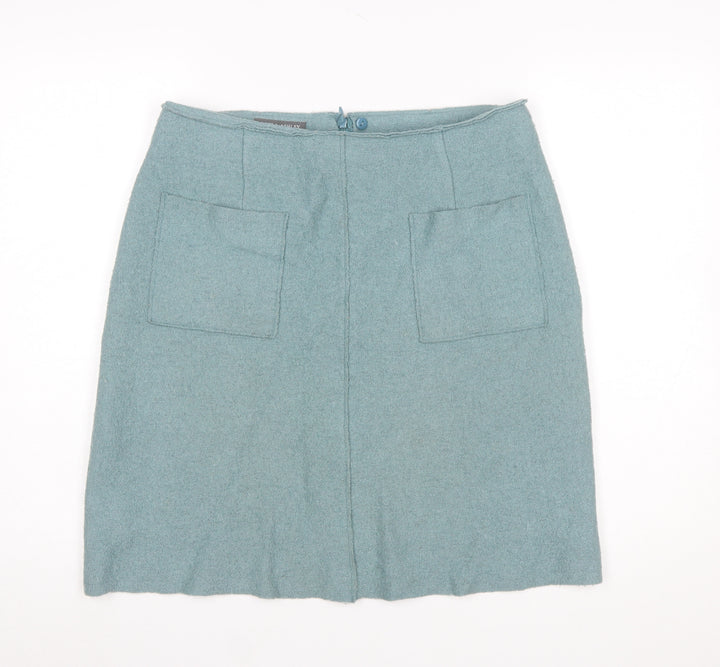 Laura Ashley Women’s Green Wool Blend Pencil Skirt Size 12