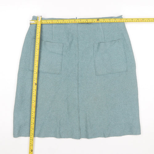 Laura Ashley Women’s Green Wool Blend Pencil Skirt Size 12