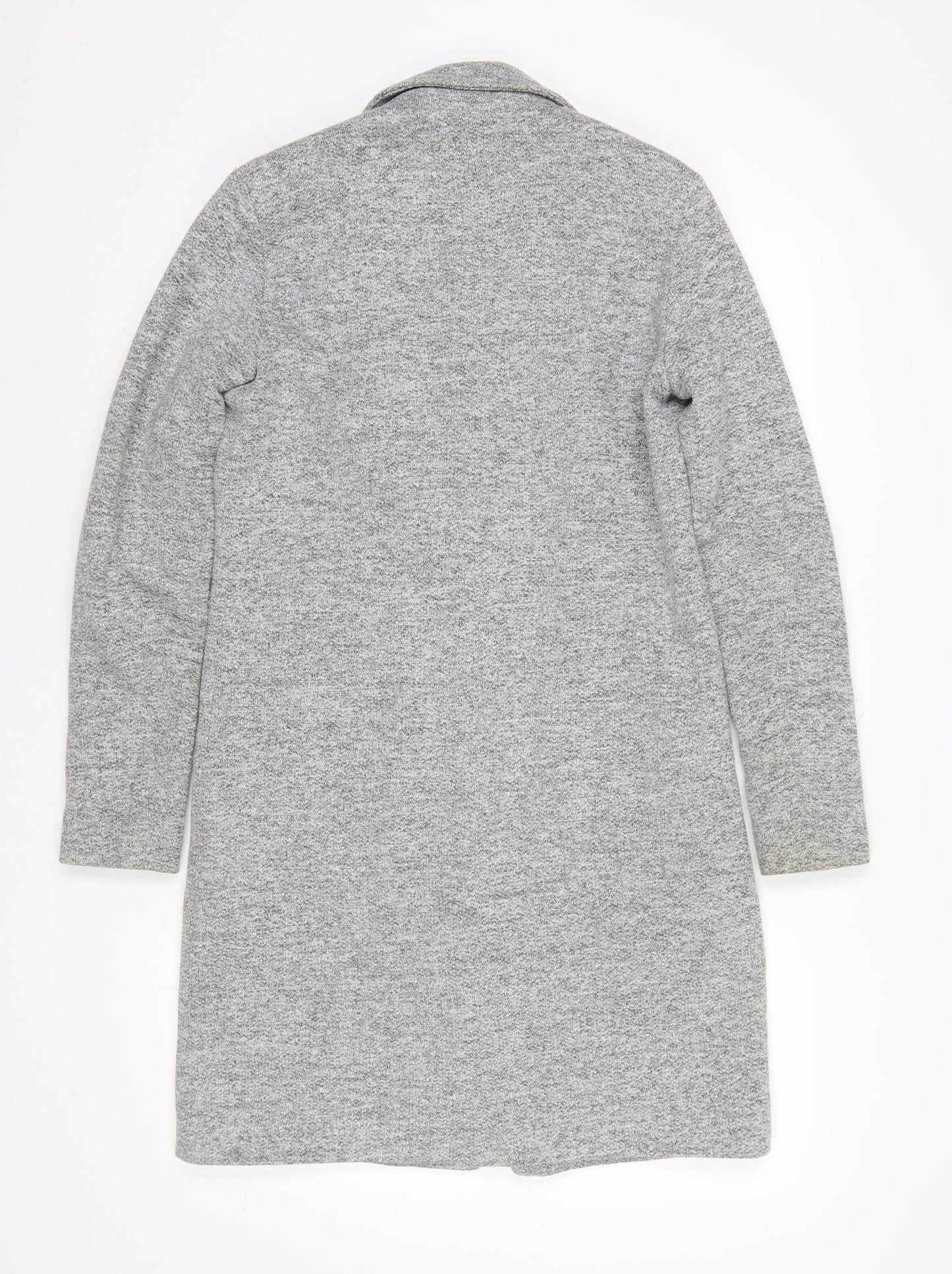ONLY Women’s Grey Long Coat Size 6 Classic Button Up Overcoat