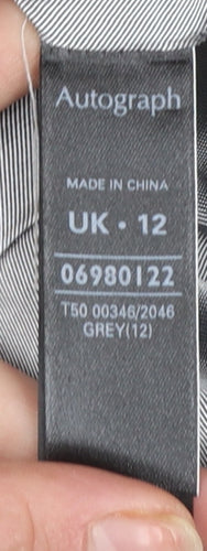 Marks and Spencer Women’s Grey Linen Blend Long Zip Coat UK 12