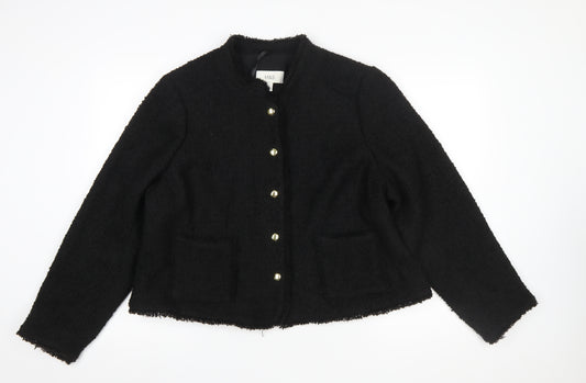 Marks and Spencer Women's Black Bouclé Blazer Jacket Size 20