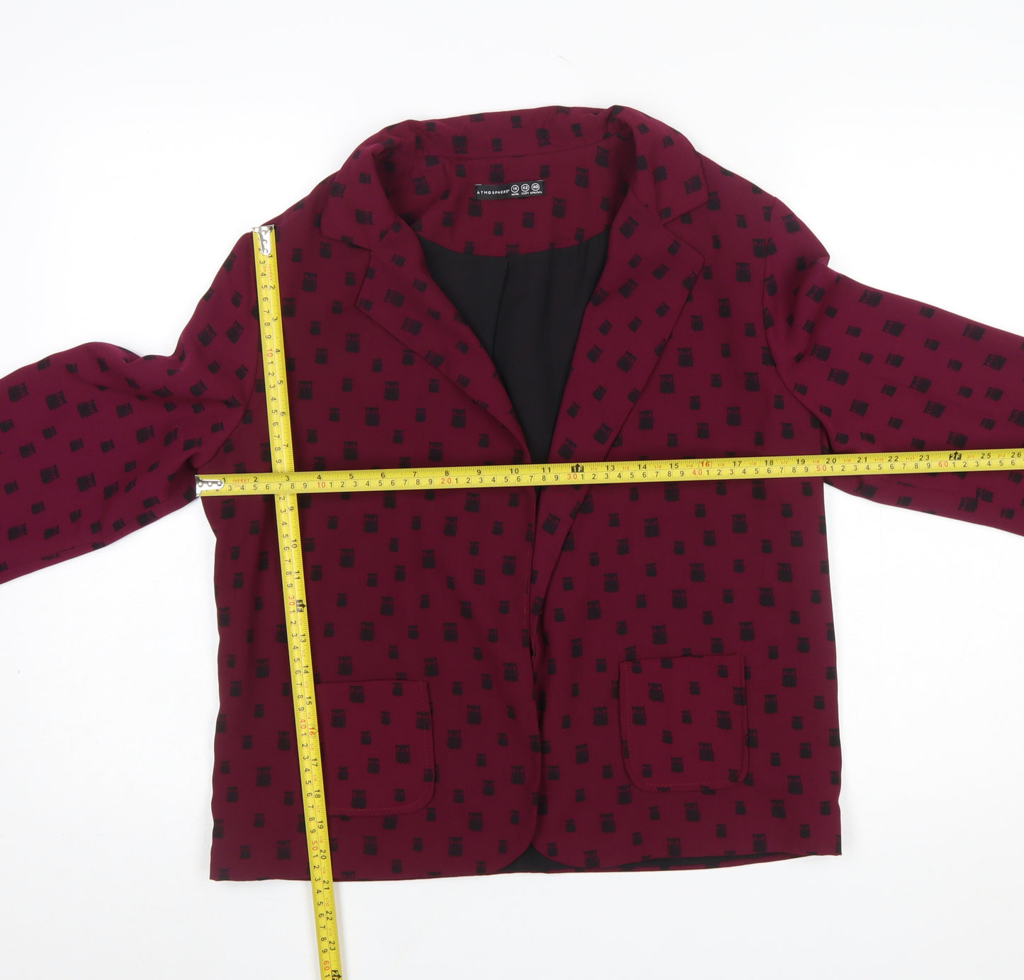 Atmosphere Women’s Red Animal Print Polyester Blazer Size 14