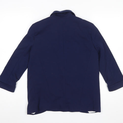 Topshop Women Blue Regular Fit Notch Lapel Blazer Size 10