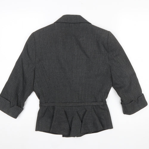 Atmosphere Women's Grey Belted Blazer Size 12 Tailored Work Jacket