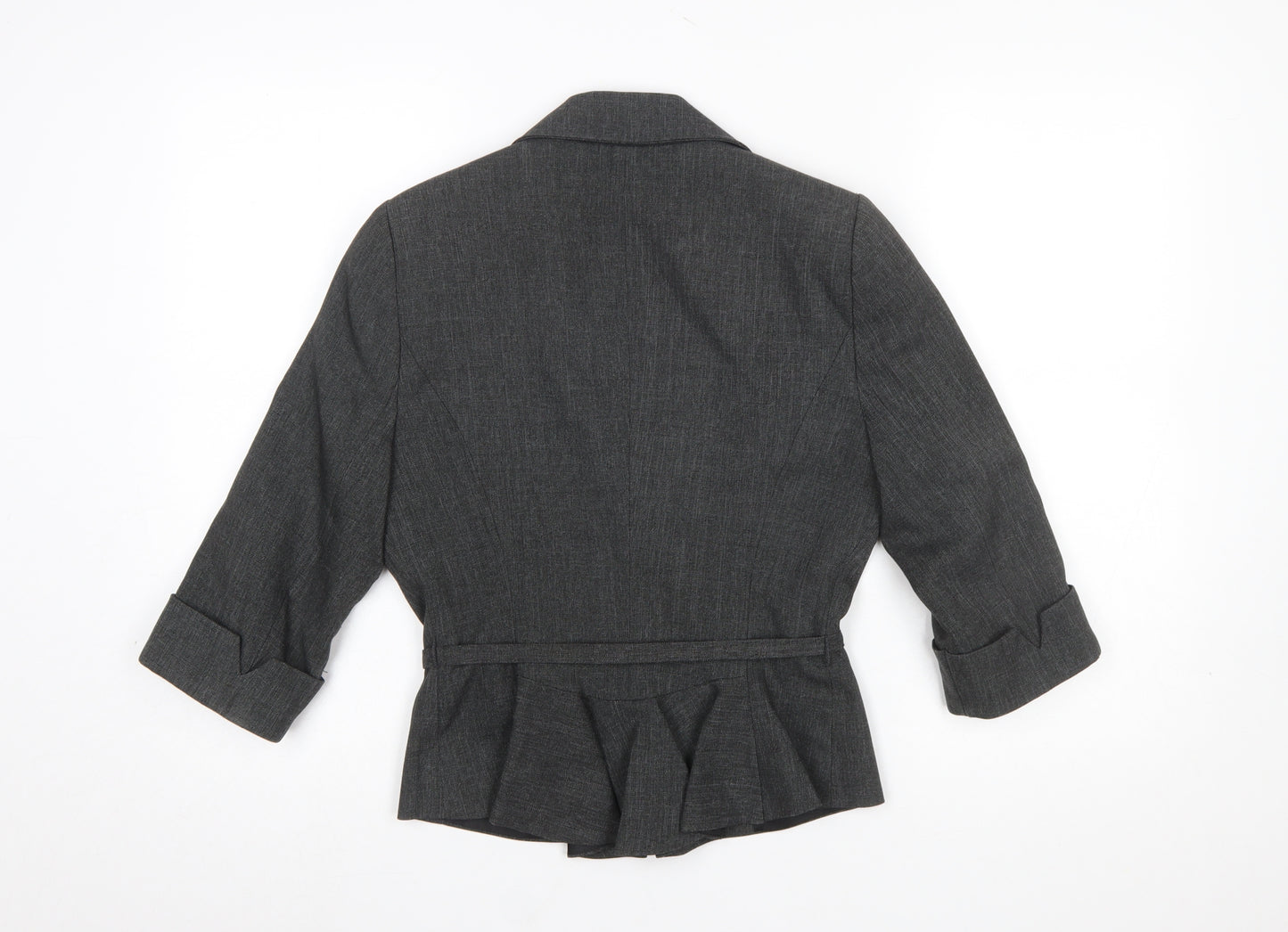 Atmosphere Women's Grey Belted Blazer Size 12 Tailored Work Jacket