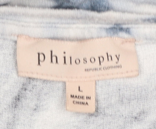 Philosophy Republic Clothing Womens Multicoloured Tie-Dye Long Sleeve Top L