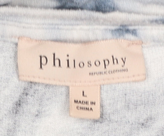 Philosophy Republic Clothing Womens Multicoloured Tie-Dye Long Sleeve Top L