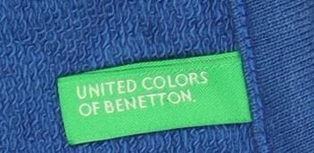 United Colors of Benetton Women's Blue Cotton Button Back Long Sleeve Blouse Size S
