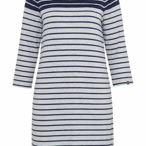 Crew Clothing Company Women Blue Striped Cotton T-Shirt Dress Size 16