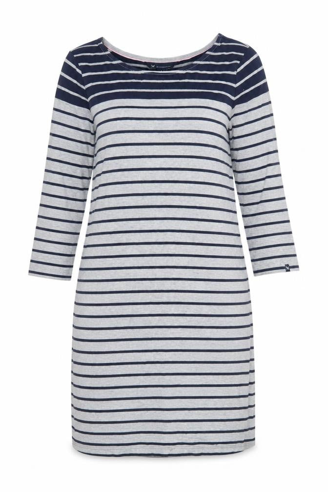 Crew Clothing Company Women Blue Striped Cotton T-Shirt Dress Size 16