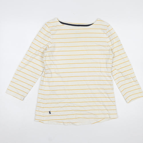 Joules Women’s Ivory Striped 3/4 Sleeve Cotton Nautical Top Size 10