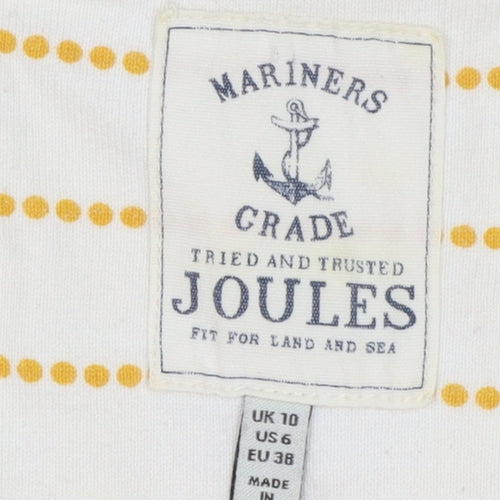 Joules Women’s Ivory Striped 3/4 Sleeve Cotton Nautical Top Size 10