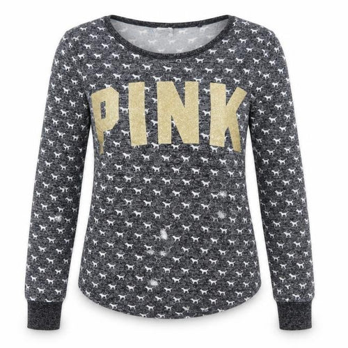 Victoria's Secret Women Grey XS Long Sleeve Animal Print Pyjama Top