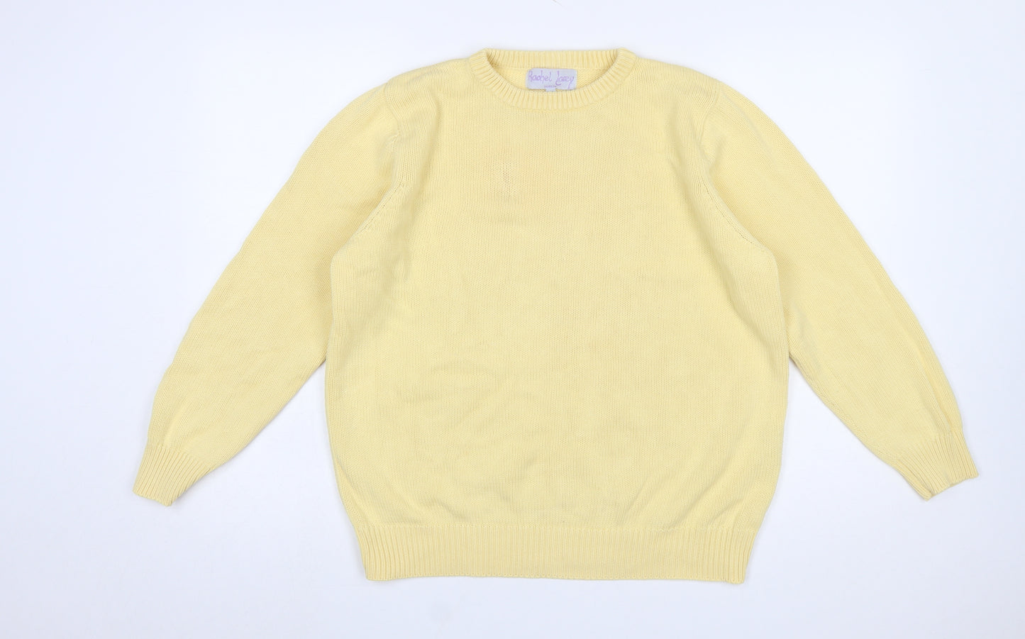Rachel Lacey Womens Yellow Cotton Crew Neck Jumper Size 16