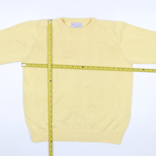 Rachel Lacey Womens Yellow Cotton Crew Neck Jumper Size 16