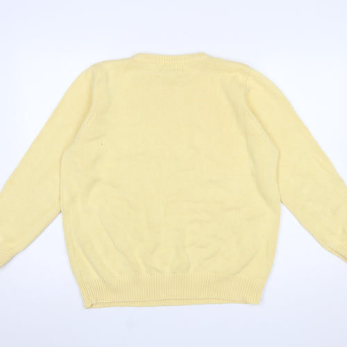 Rachel Lacey Womens Yellow Cotton Crew Neck Jumper Size 16