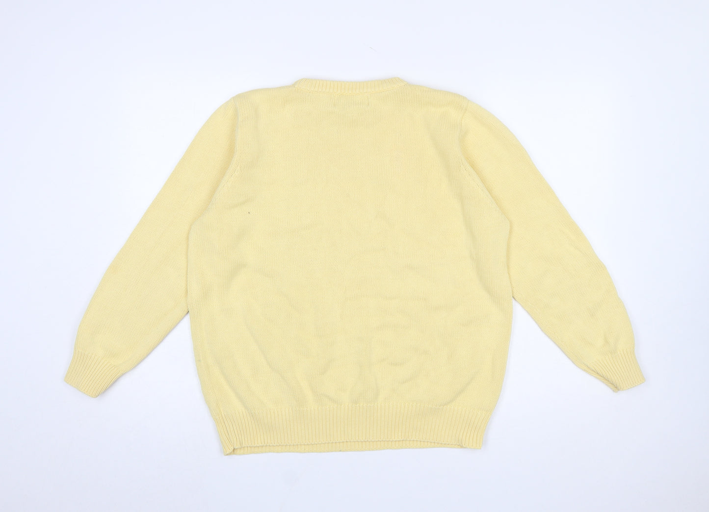 Rachel Lacey Womens Yellow Cotton Crew Neck Jumper Size 16