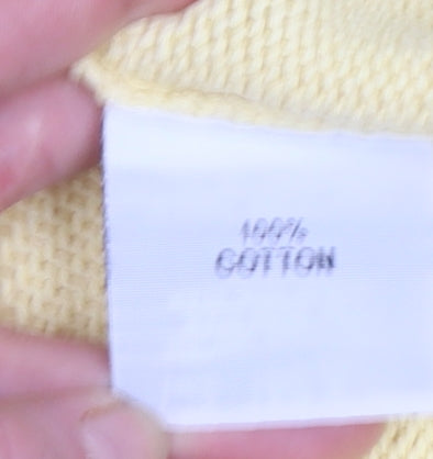 Rachel Lacey Womens Yellow Cotton Crew Neck Jumper Size 16