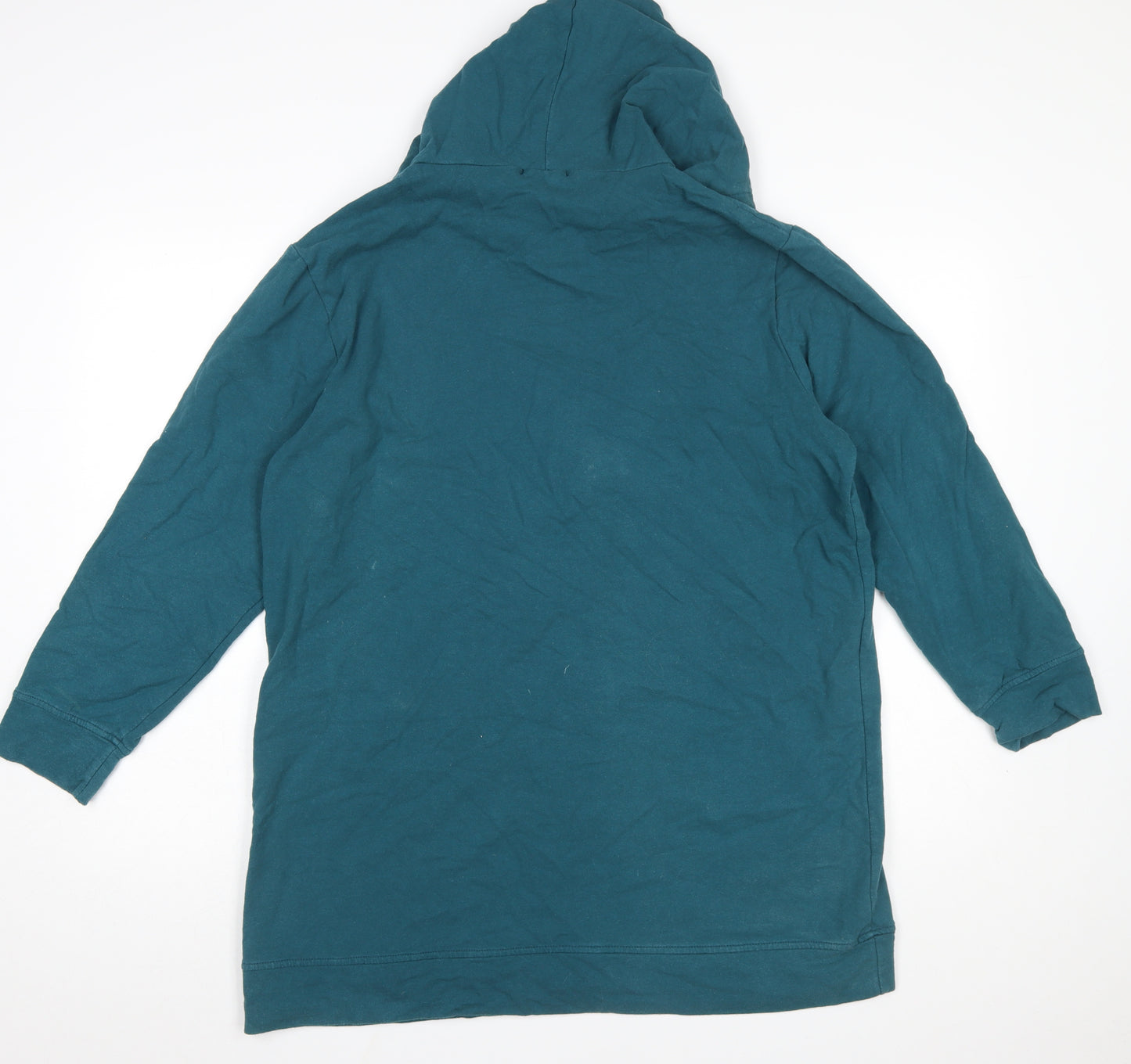 Civico 51 Womens Teal Longline Pullover Hoodie Size L Cotton Blend