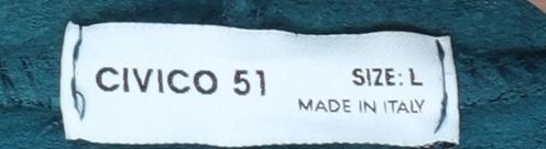 Civico 51 Womens Teal Longline Pullover Hoodie Size L Cotton Blend