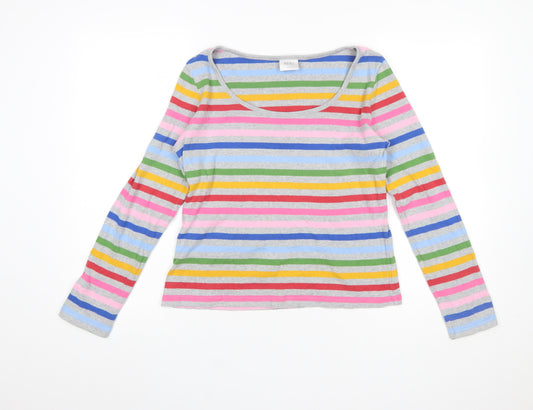 Next Womens Multicoloured Striped Cotton Long Sleeve T-Shirt Size 14