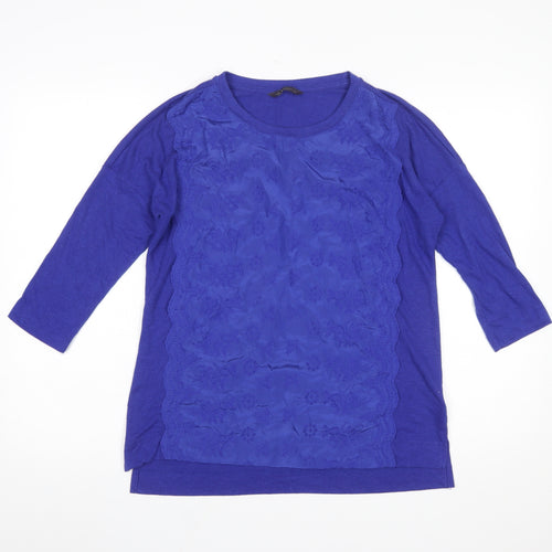Marks and Spencer Women Blue Embroidered Tunic Blouse UK 12