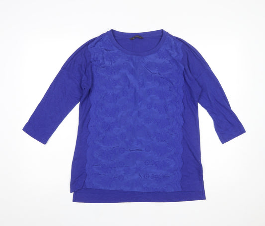 Marks and Spencer Women Blue Embroidered Tunic Blouse UK 12