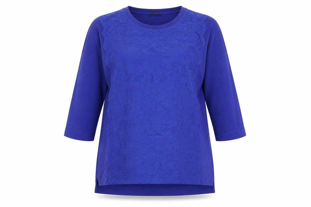 Marks and Spencer Women Blue Embroidered Tunic Blouse UK 12