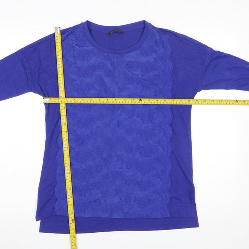 Marks and Spencer Women Blue Embroidered Tunic Blouse UK 12
