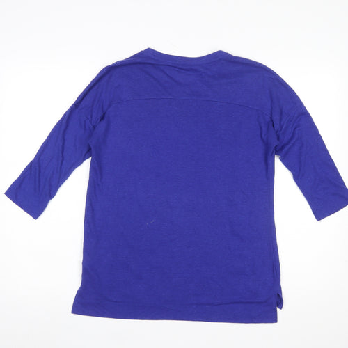 Marks and Spencer Women Blue Embroidered Tunic Blouse UK 12