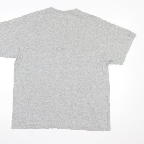HNR LDN Men's Grey Dog Embroidered Cotton T-Shirt Size M