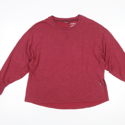L.L.Bean Women's Red XS Petite Long Sleeve Crew Neck T-Shirt