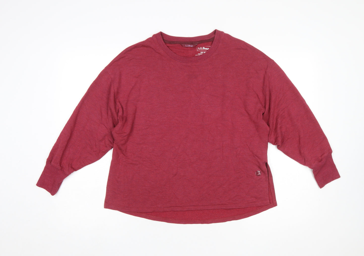 L.L.Bean Women's Red XS Petite Long Sleeve Crew Neck T-Shirt