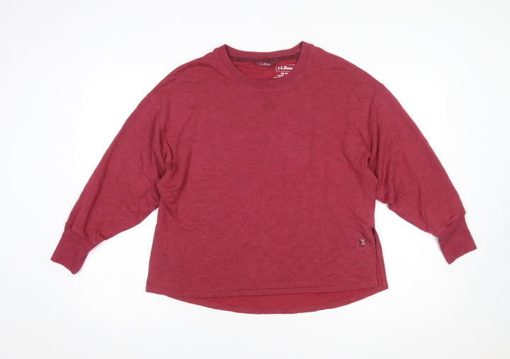 L.L.Bean Women's Red XS Petite Long Sleeve Crew Neck T-Shirt