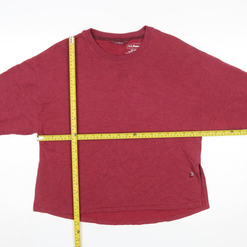 L.L.Bean Women's Red XS Petite Long Sleeve Crew Neck T-Shirt