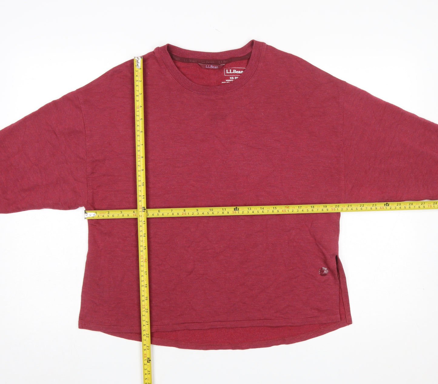 L.L.Bean Women's Red XS Petite Long Sleeve Crew Neck T-Shirt