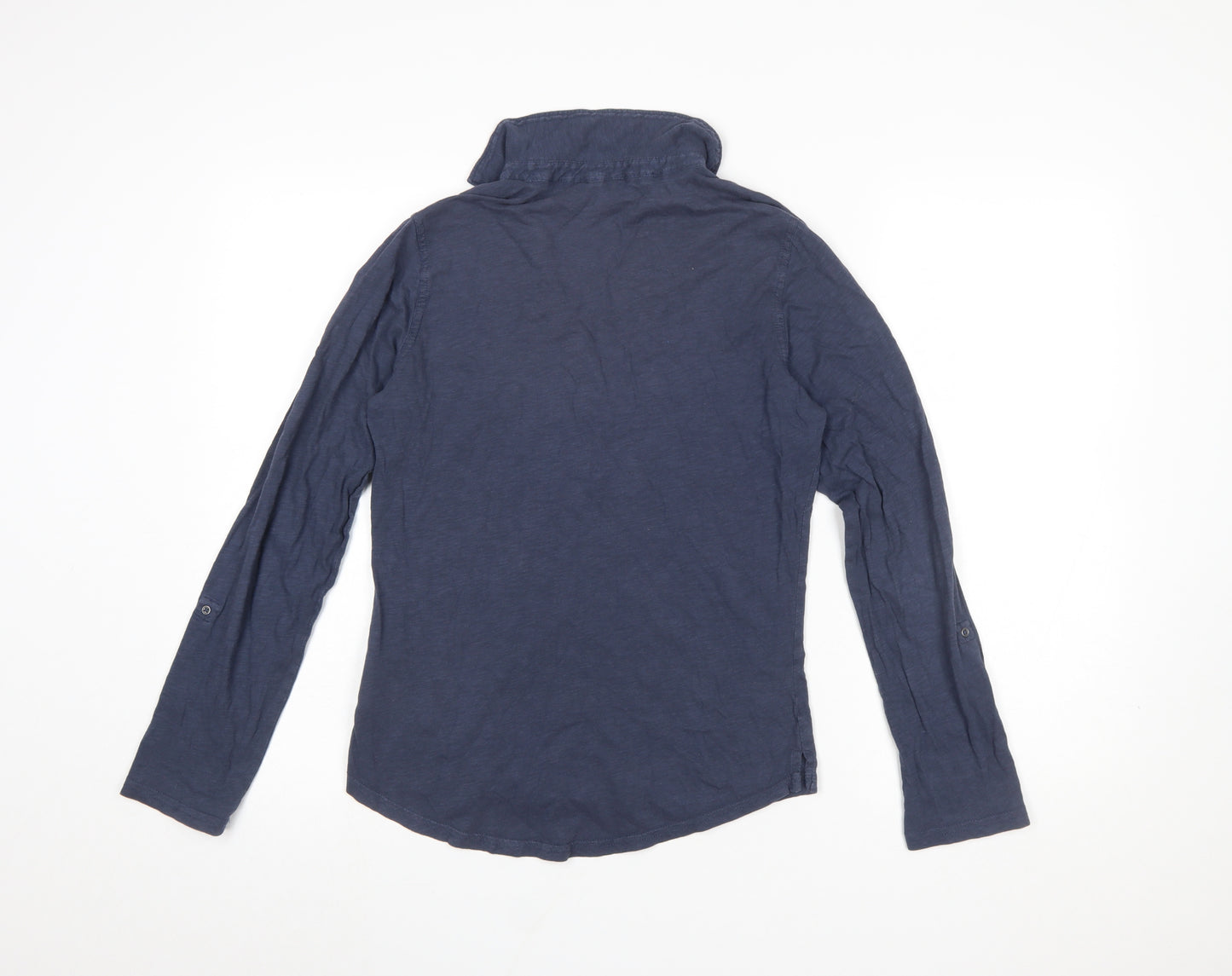 White Stuff Women's Blue Long Sleeve Cotton Button-Up Shirt Size 10