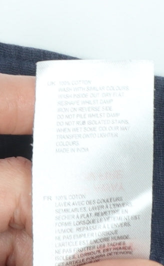 White Stuff Women's Blue Long Sleeve Cotton Button-Up Shirt Size 10