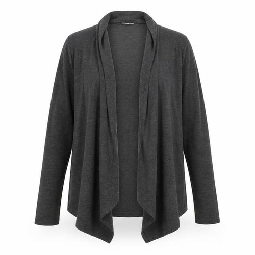 JoJo Maman Bébé Women Grey Long Sleeve Open Knit Cardigan S