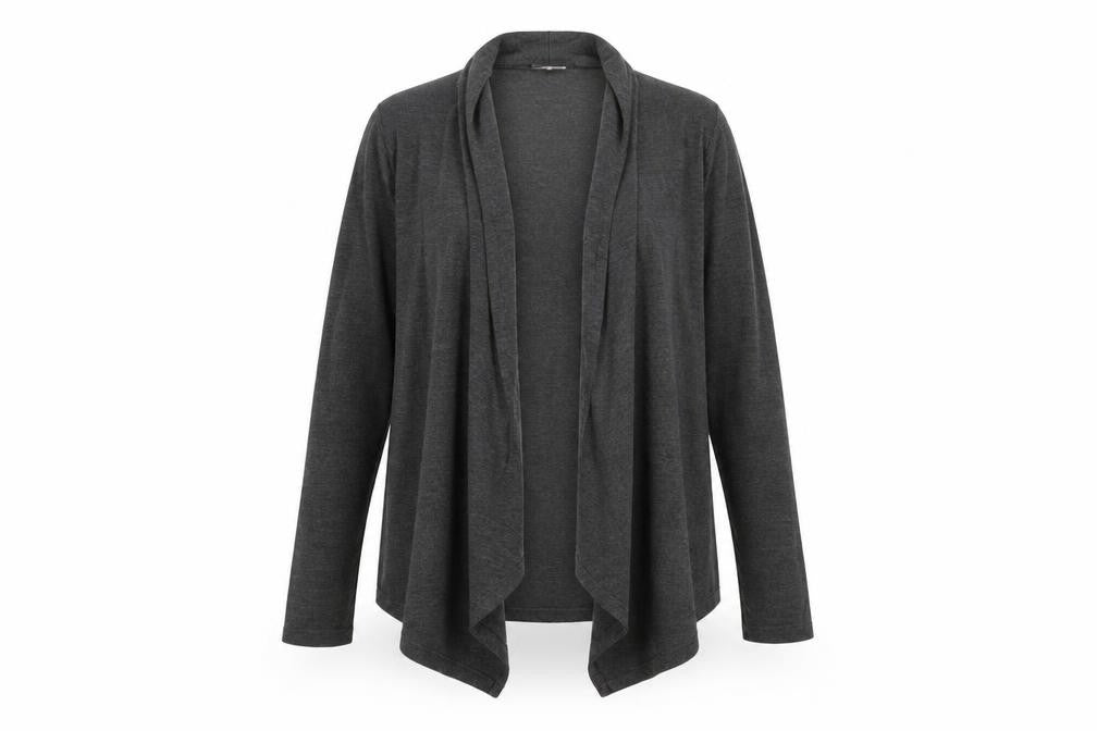 JoJo Maman Bébé Women Grey Long Sleeve Open Knit Cardigan S