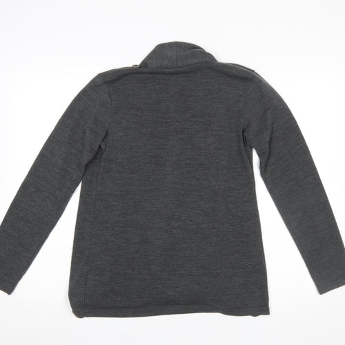 JoJo Maman Bébé Women Grey Long Sleeve Open Knit Cardigan S