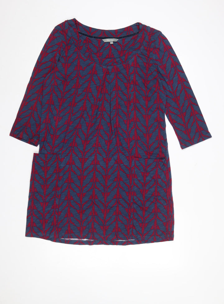 Lily and Me Women's Blue Floral Cotton Shift Dress Size 14