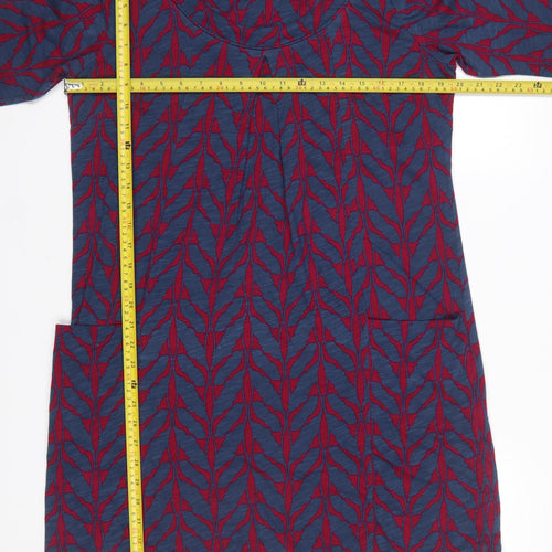 Lily and Me Women's Blue Floral Cotton Shift Dress Size 14