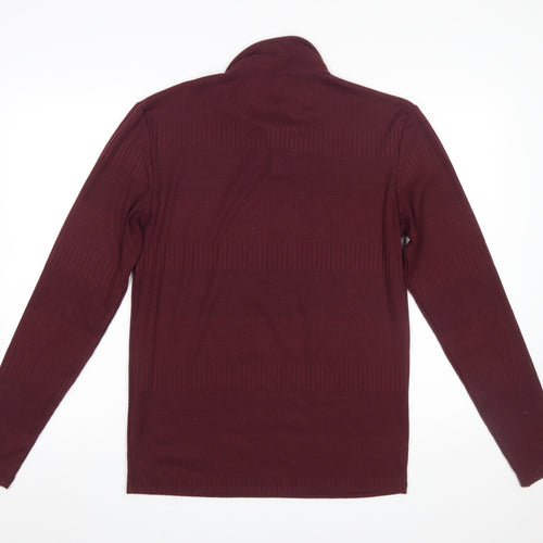 ASOS Design Men's Burgundy Long Sleeve Polo Shirt Size L