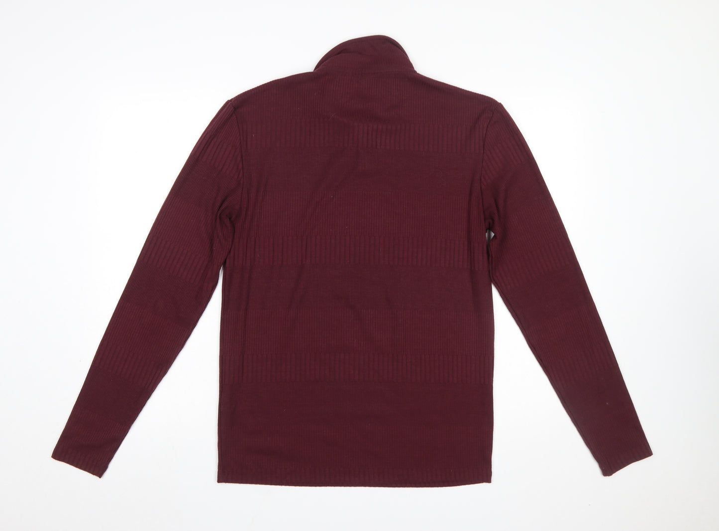 ASOS Design Men's Burgundy Long Sleeve Polo Shirt Size L